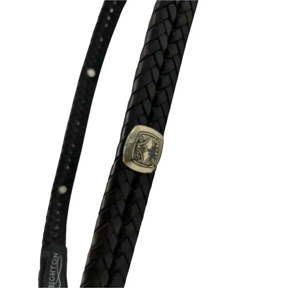 Brighton Belt Dark Brown Leather Silver Conchos & Buckle Size ML 32 Western